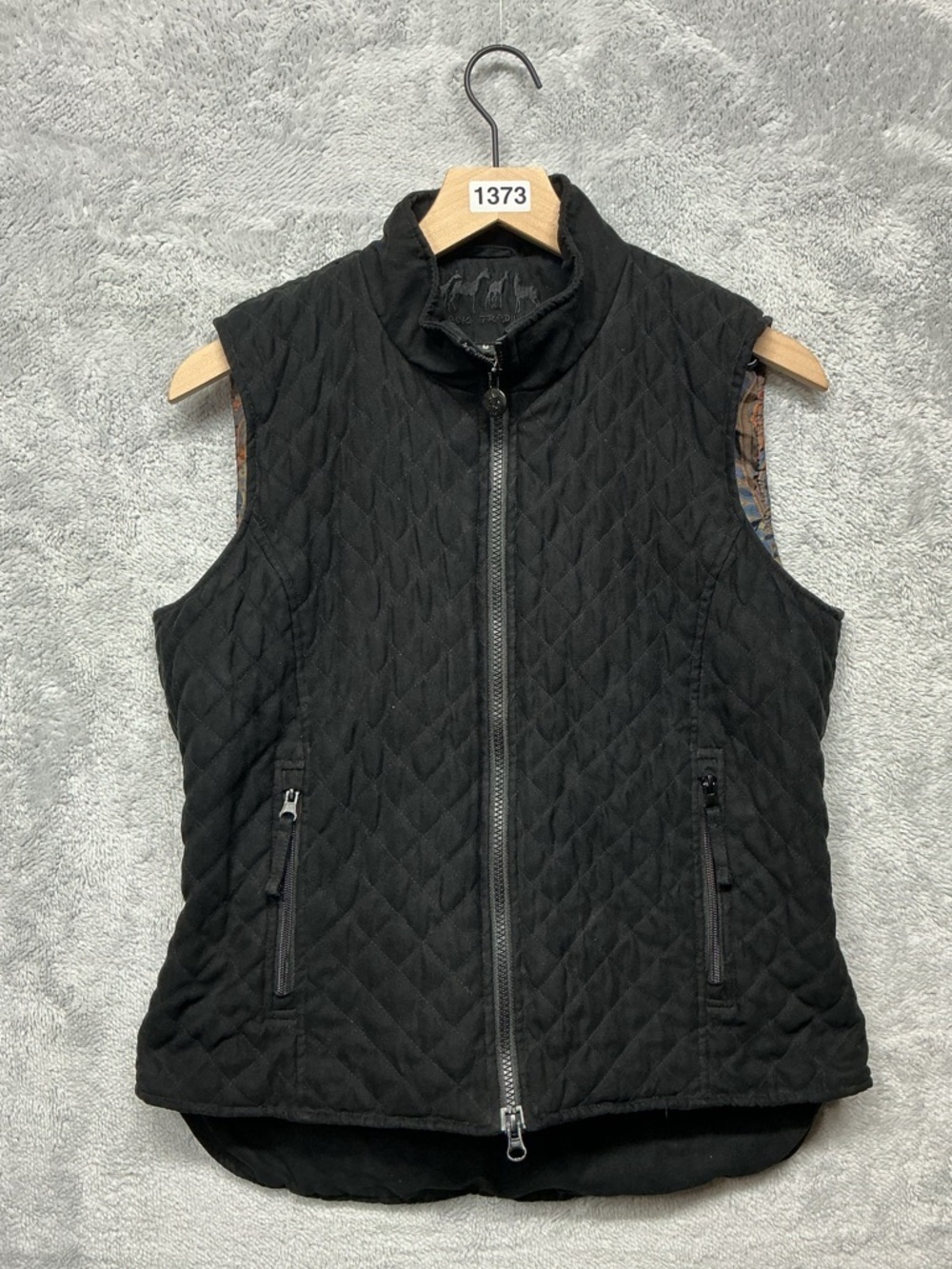 Outback Trading Co Quilted Black Vest Paisley Lined Full Zip Women’s M